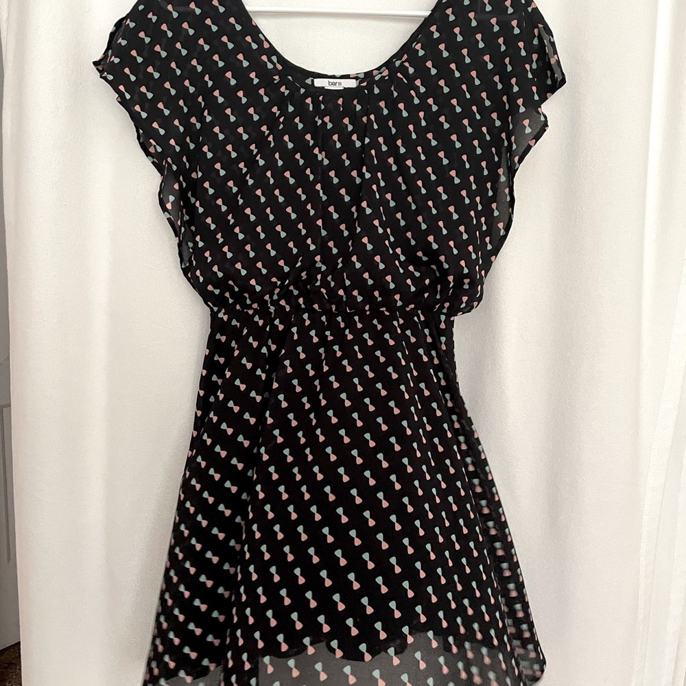 Bar III black geometric dress xs